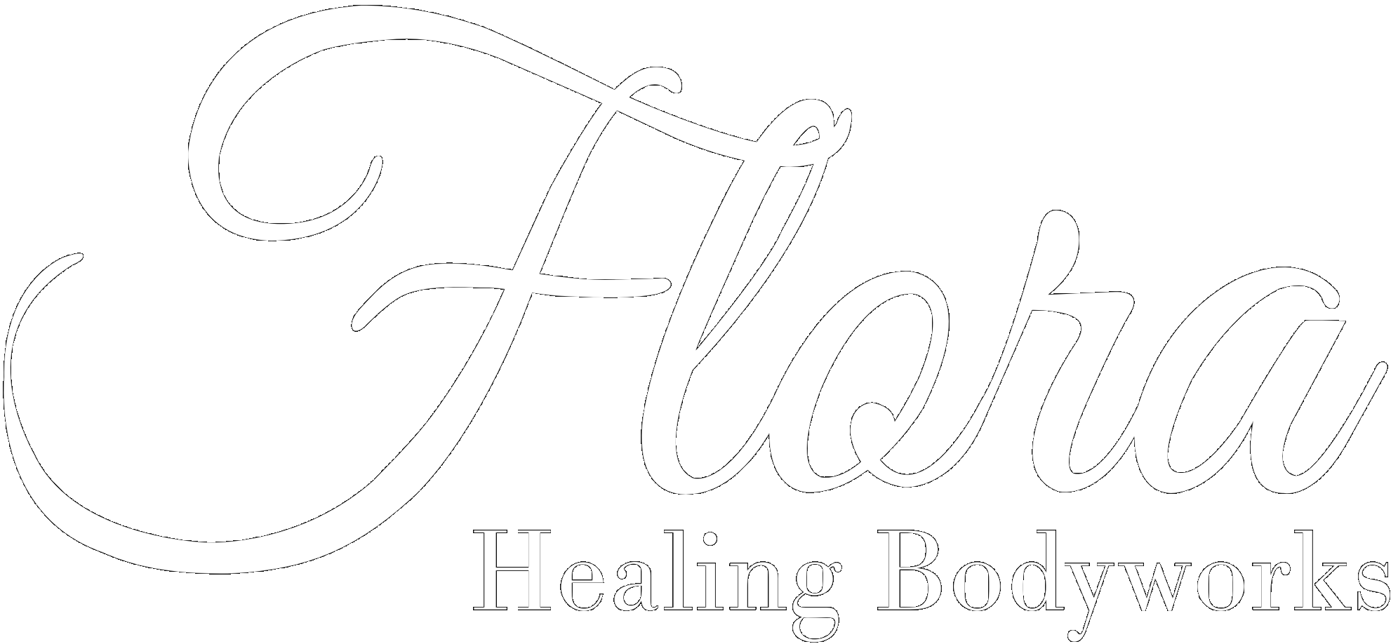 logo for Flora Healing Bodyworks featuring maple leaf icon